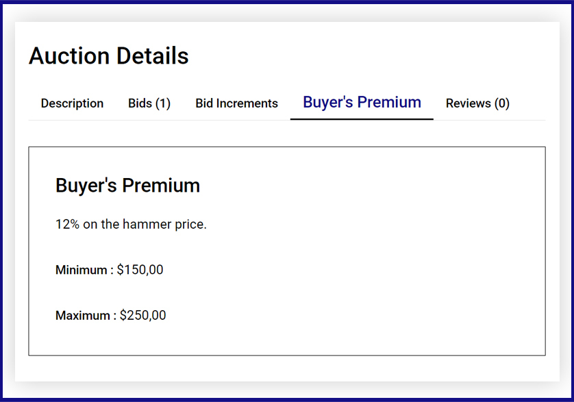 what is buyers premium in auction