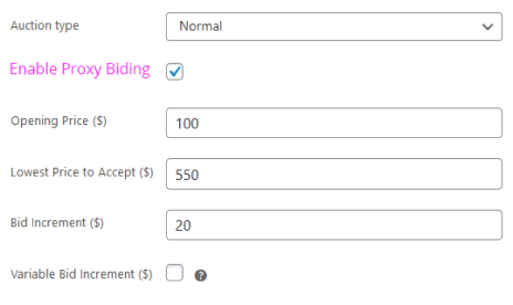 Proxy Bidding