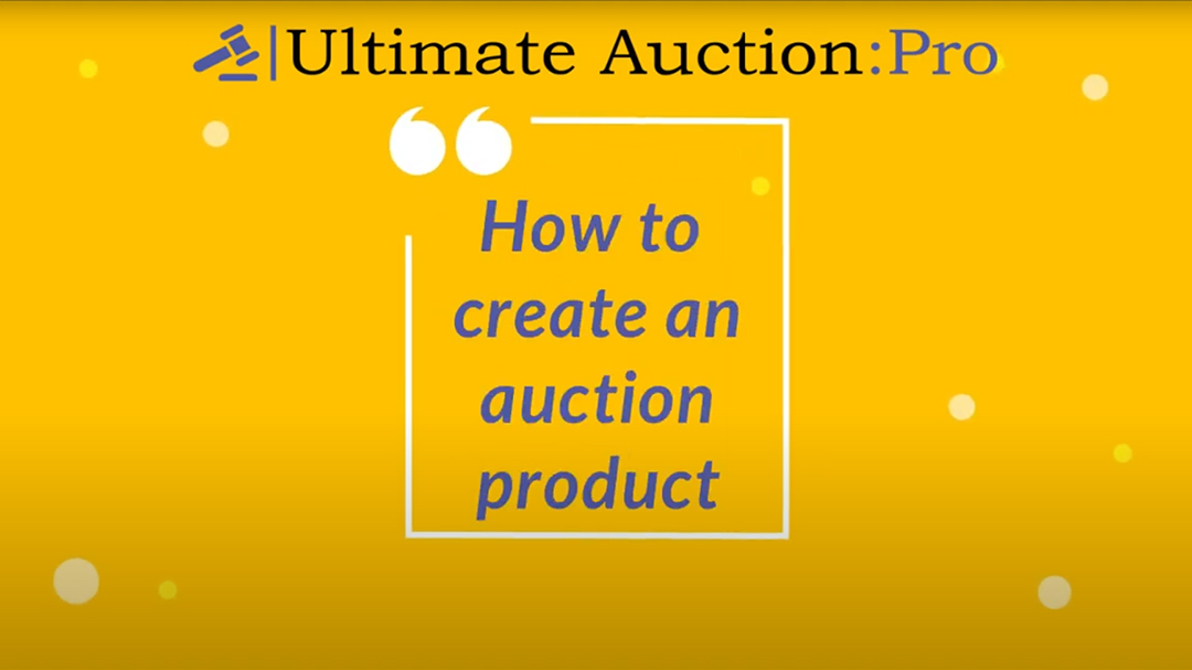 Create Auction Product