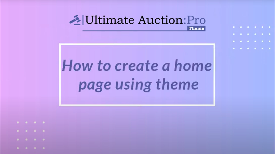 How to create a home page in theme